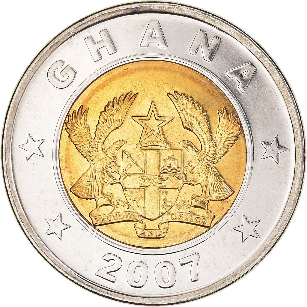 Ghana 1 Cedi Coin | Scales of Justice | KM42 | 2007