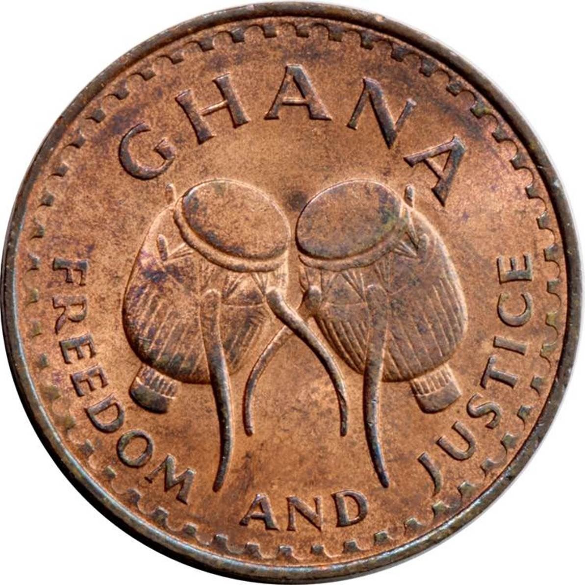 Ghana 1 Pesewa Coin | KM13 | 1967 - 1979