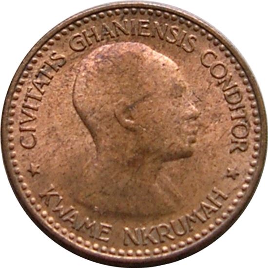 Ghana 1/2 Penny Coin | Kwame Nkrumah | Elizabeth II | KM1 | 1958