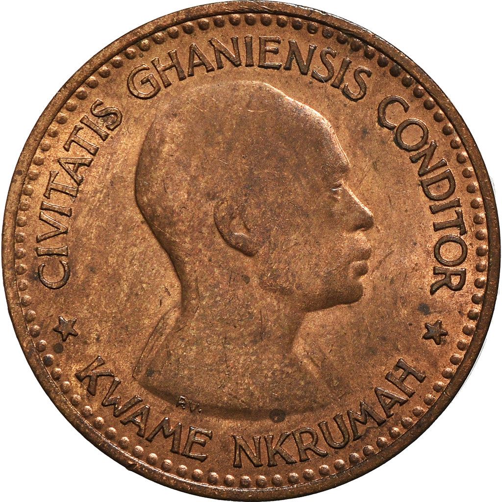 Ghana 1/2 Penny Coin | Kwame Nkrumah | Elizabeth II | KM1 | 1958