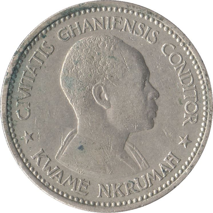 Ghana 2 Shillings Coin | Elizabeth II | Kwame Nkrumah | KM6 | 1958