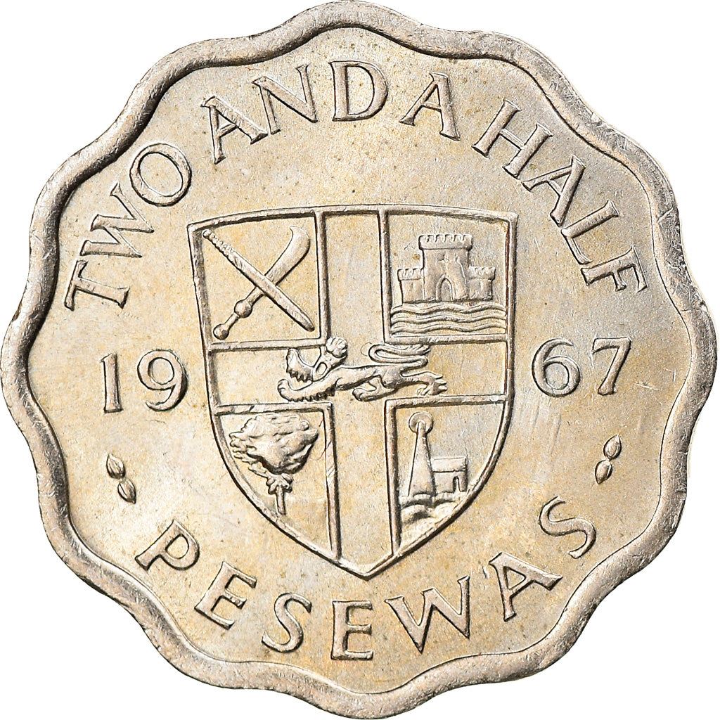 Ghana 2.5 Pesewas Coin | Cocoa beans | KM14 | 1967