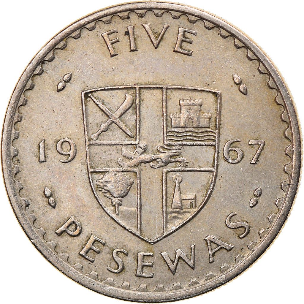 Ghana 5 Pesewas Coin | Cacao Fruits | KM15 | 1967 - 1975