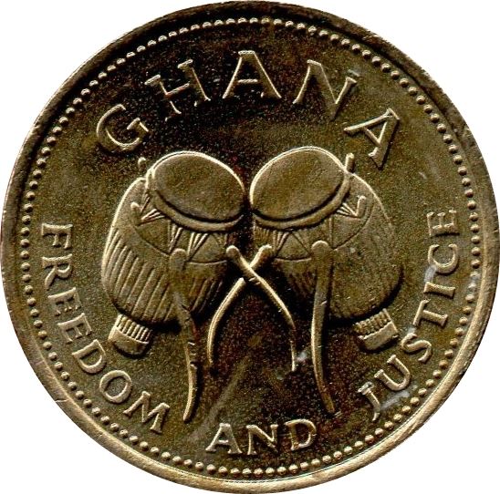 Ghana 500 Cedis Coin | Adowa drums | KM34 | 1996 - 1998