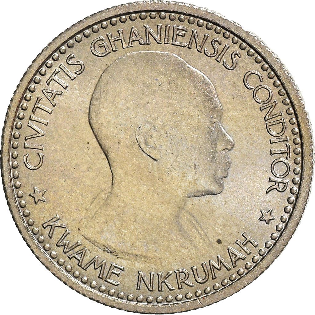 Ghana 6 Pence Coin | Elizabeth II | Kwame Nkrumah| KM4 | 1958