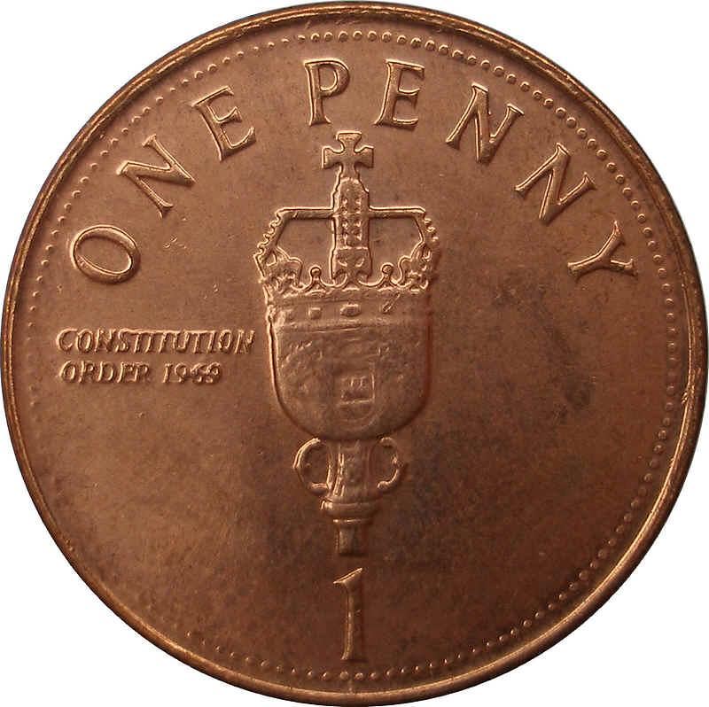 Gibraltar | 1 Penny Coin | House of Assembly Mace | KM1079 | 2005 - 2009