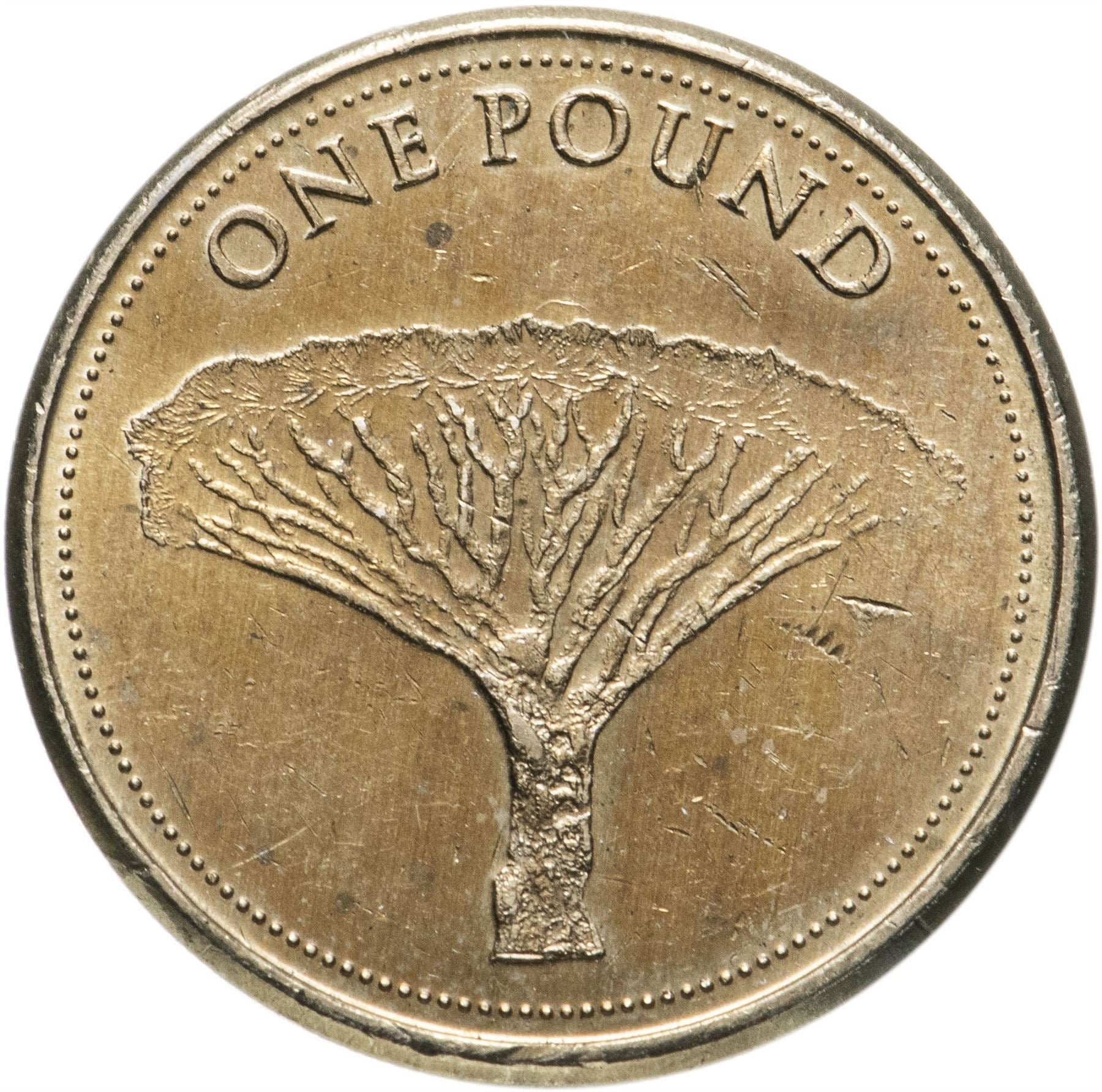 Gibraltar | 1 Pound | Queen Elizabeth II | Dragon Tree | 2014 - 2016