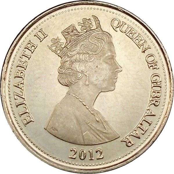 Gibraltar | 10 Pence Coin | Queen Elizabeth II | KM1102 | 2012