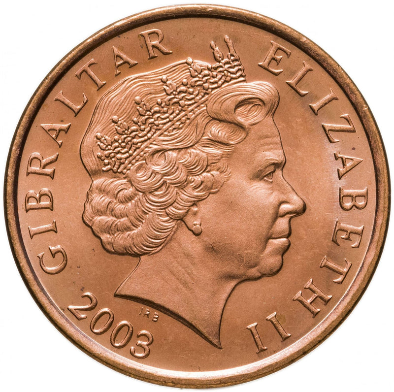Gibraltar | 2 Pence Coin | Queen Elizabeth II | KM774 | 1998 - 2003