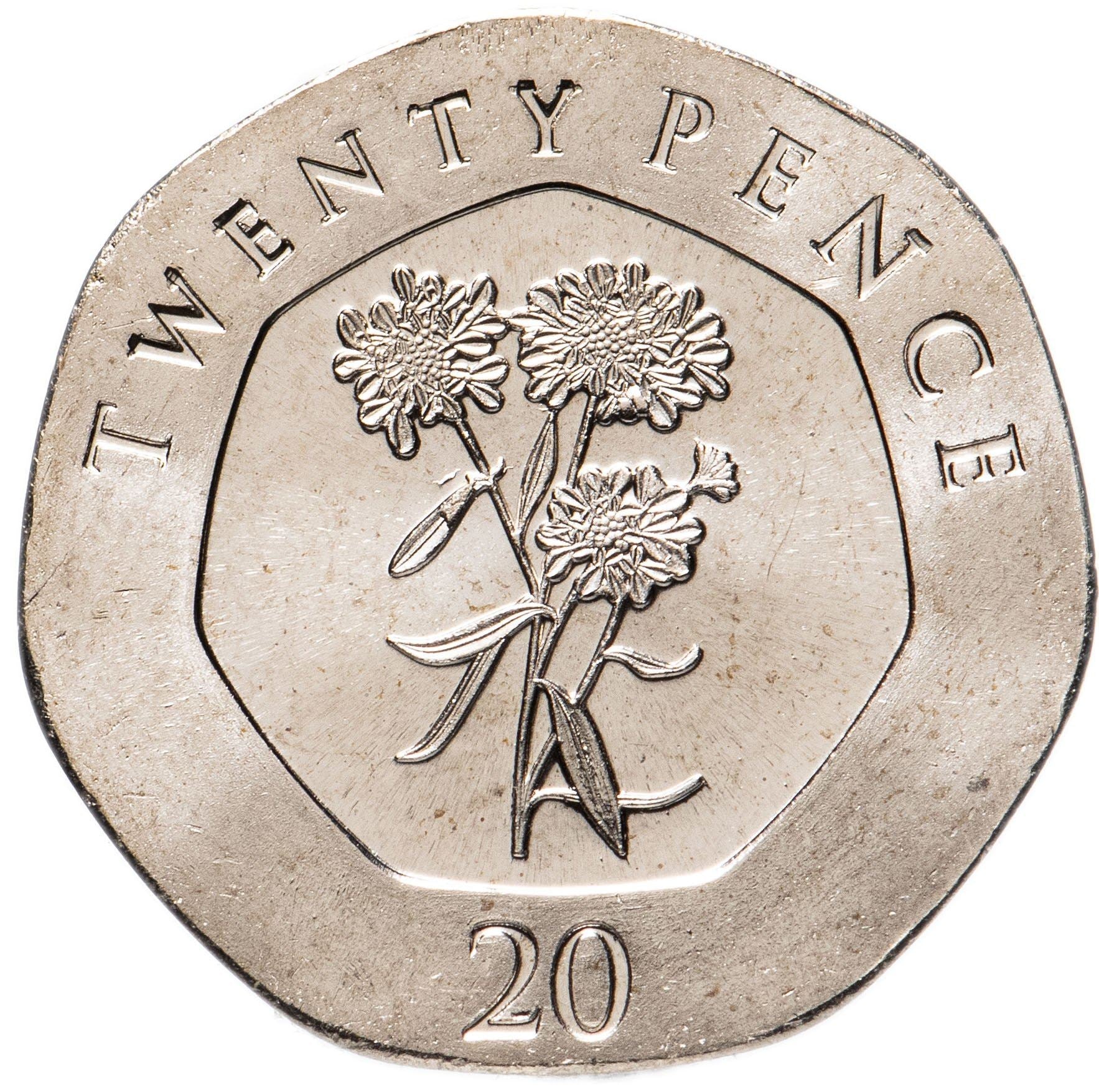 Gibraltar | 20 Pence | Queen Elizabeth II | Candytuft | 2014 - 2016