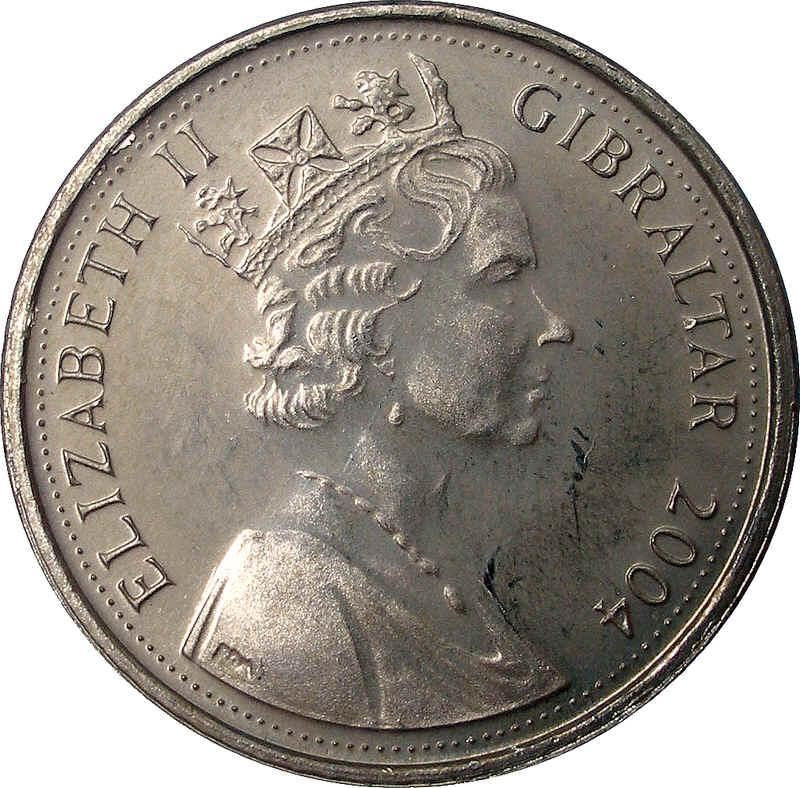 Gibraltar | 5 Pence | Queen Elizabeth II | Occupation | KM1049 | 2004