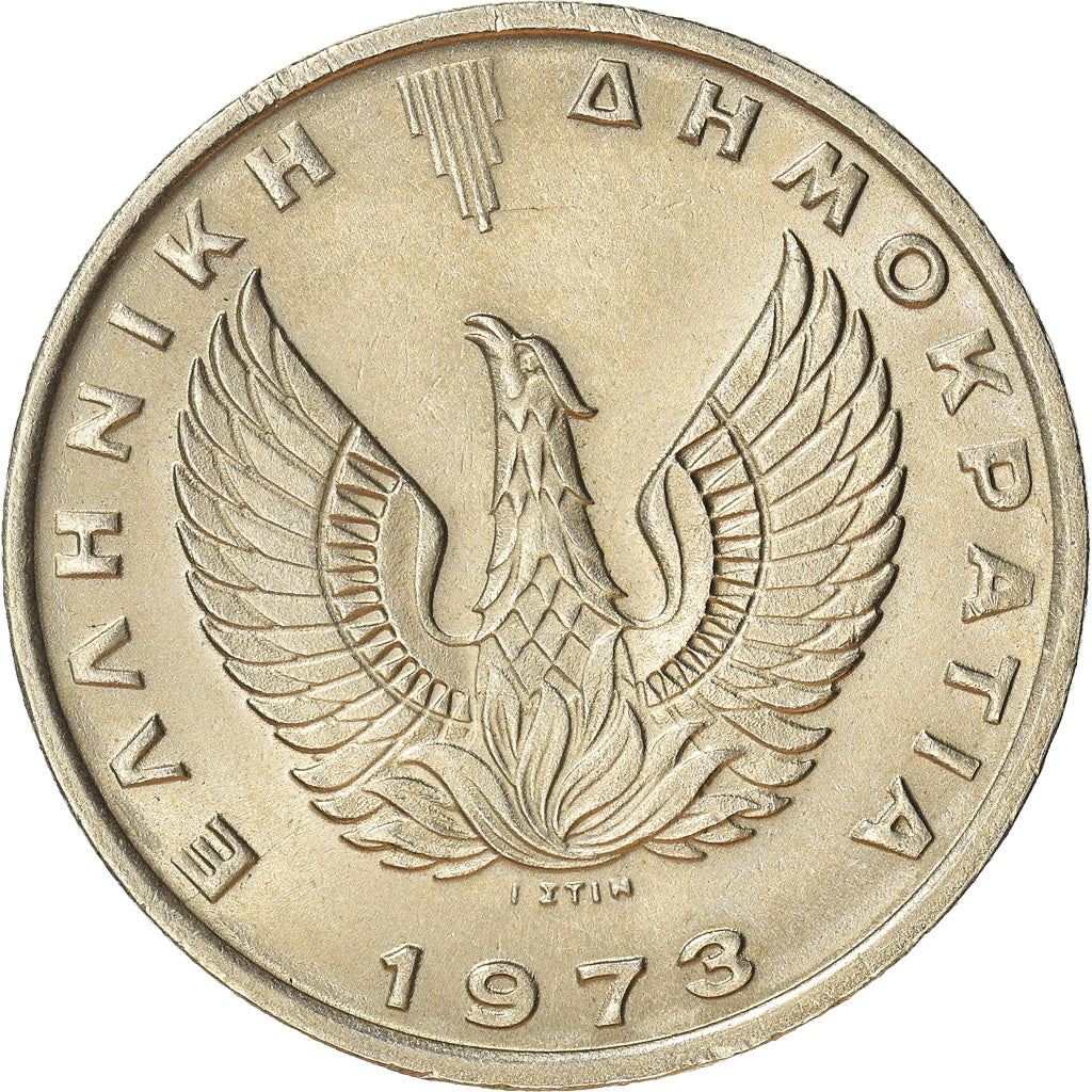 Greece 10 Drachmai Coin | Greek Pheonix | Pegasus | KM110 | 1973