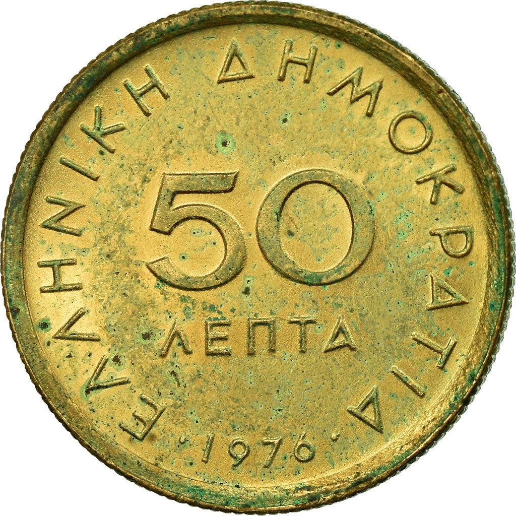 Greece Coin Greek 50 Lepta | Markos Botsaris | KM115 | 1976 - 1986