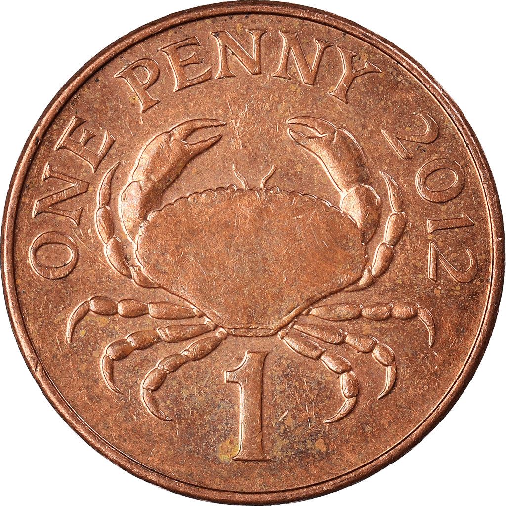 Guernsey Coin | 1 Penny | Queen Elizabeth II | Crab | KM40a | 1992 - 1997