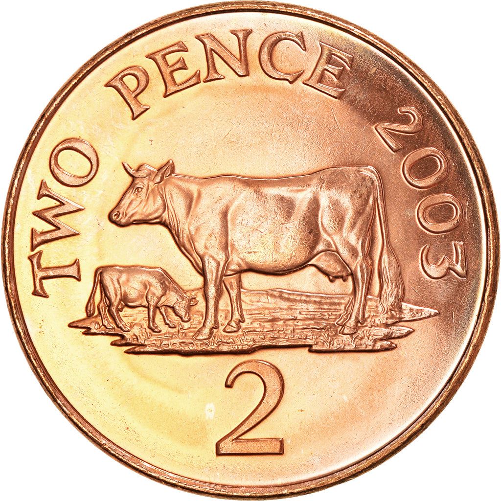 Guernsey Coin | 2 Pence | Queen Elizabeth II | Guernsey Cattle | KM96 | 1999 - 2012