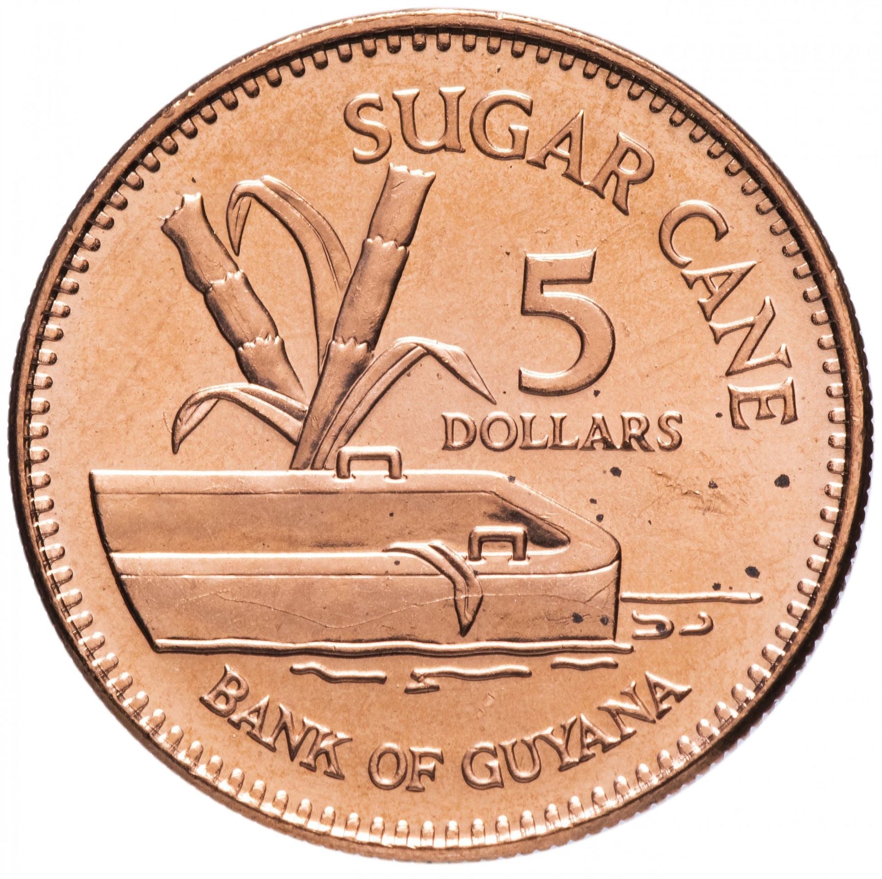 Guyana | 5 Dollars Coin | Sugar Cane | KM51 | 1996 - 2019