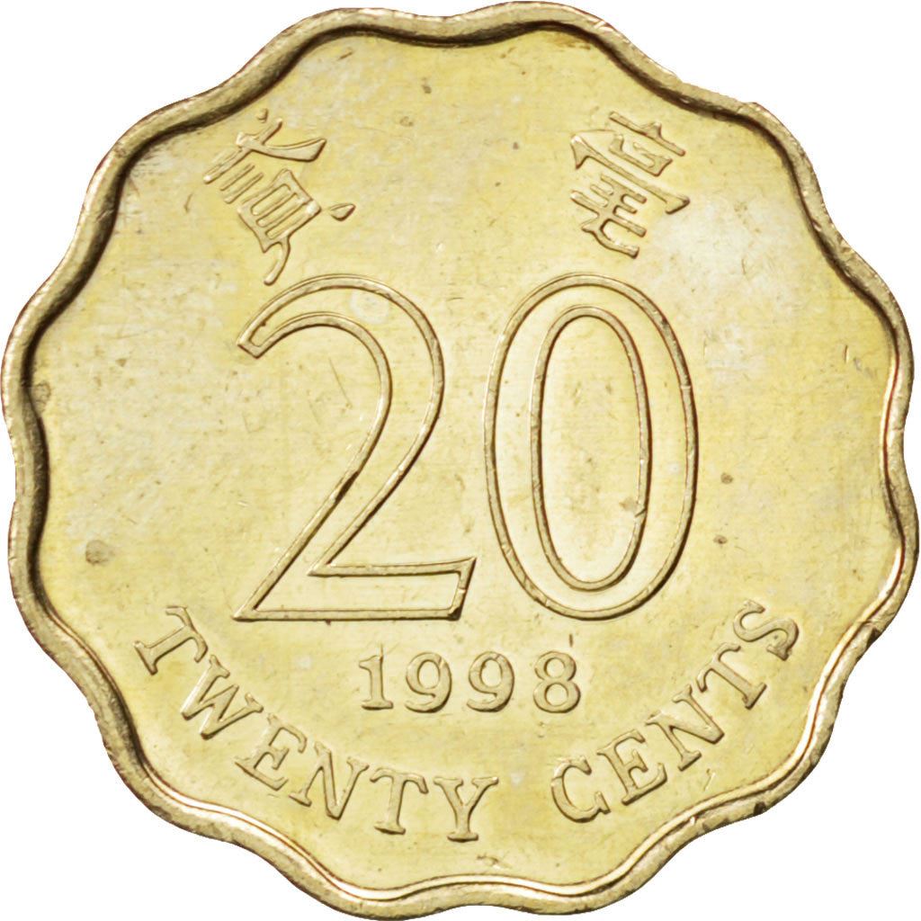 Hong Kong | 20 Cents Coin | Orchid flower | Km:67 | 1993 - 1998