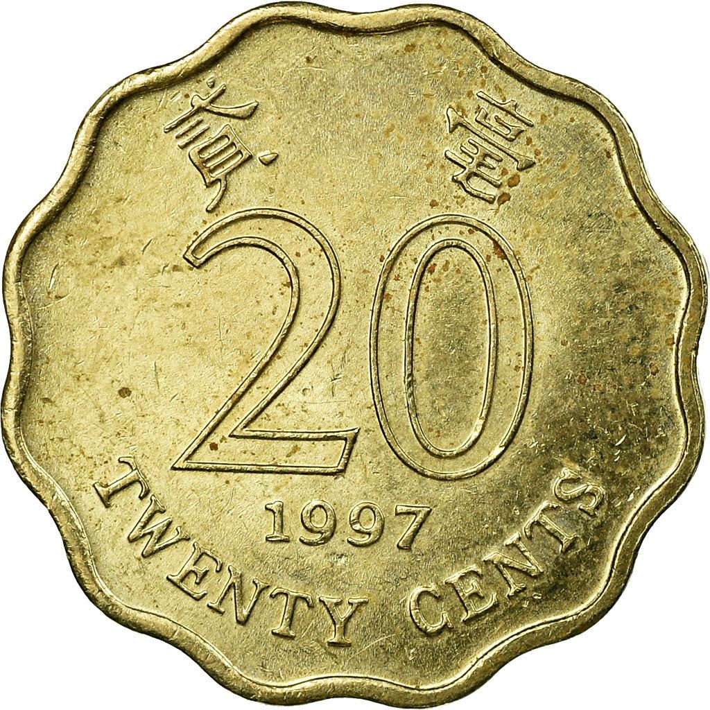 Hong Kong | 20 Cents Coin | Orchid flower | Km:67 | 1993 - 1998