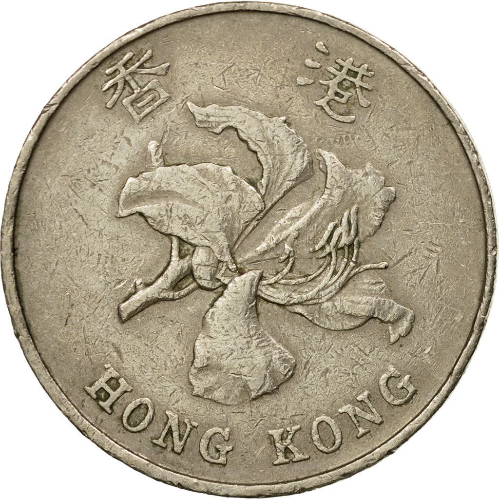 Hong Kong | 5 Dollars Coin | Orchid flower | Km:65 | 1993 - 2019