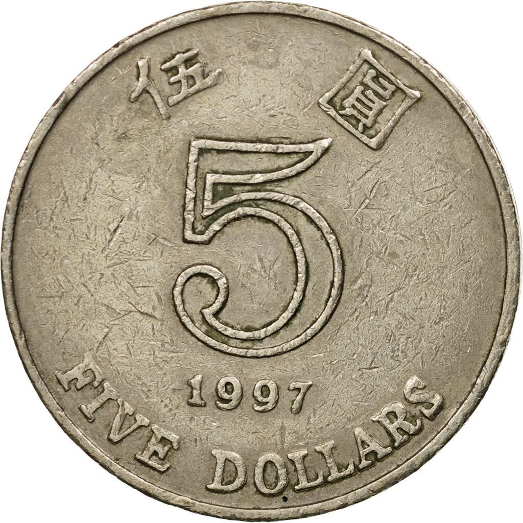 Hong Kong | 5 Dollars Coin | Orchid flower | Km:65 | 1993 - 2019