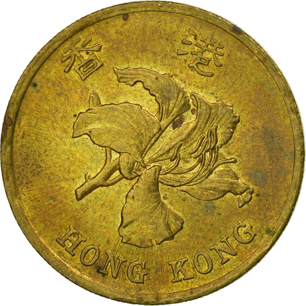 Hong Kong | 50 Cents Coin | Orchid flower | Km:68 | 1993 - 2017