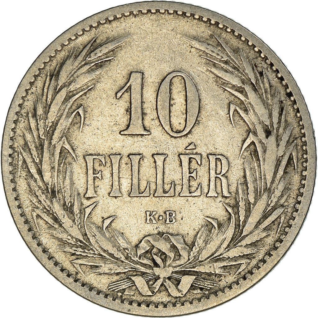 Hungary 10 Filler Coin | Franz Joseph I | Holy Crown | KM482 | 1892 - 1914