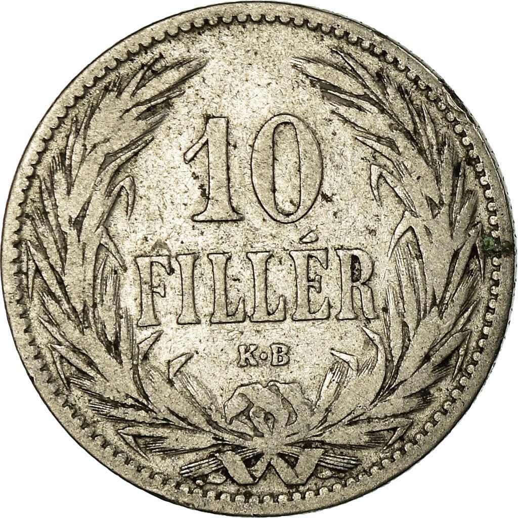 Hungary 10 Filler Coin | Franz Joseph I | Holy Crown | KM482 | 1892 - 1914