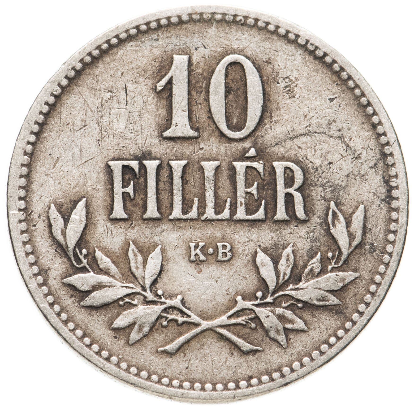 Hungary 10 Filler Coin | Franz Joseph I | Saint Stephen Crown | KM494 | 1914 - 1916