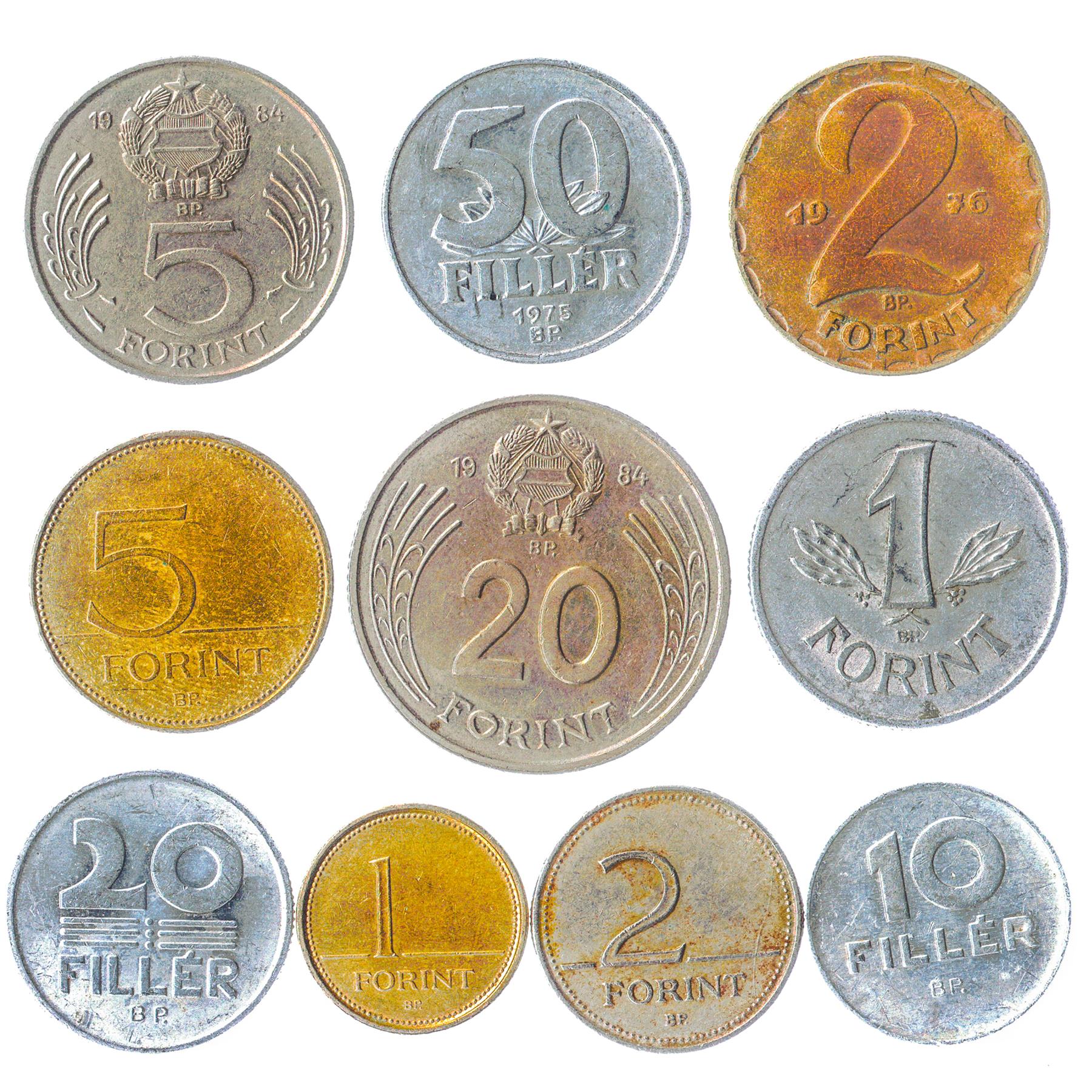 Hungary 10 Mixed Coins | Filler Forint | Dove of peace | Liberty Statue | 1946 - 2023