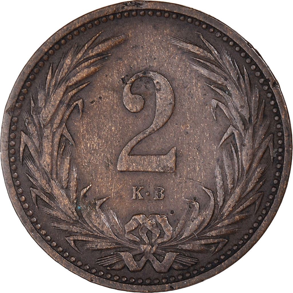 Hungary 2 Filler Coin | Franz Joseph I | Holy Crown | KM481 | 1892 - 1915