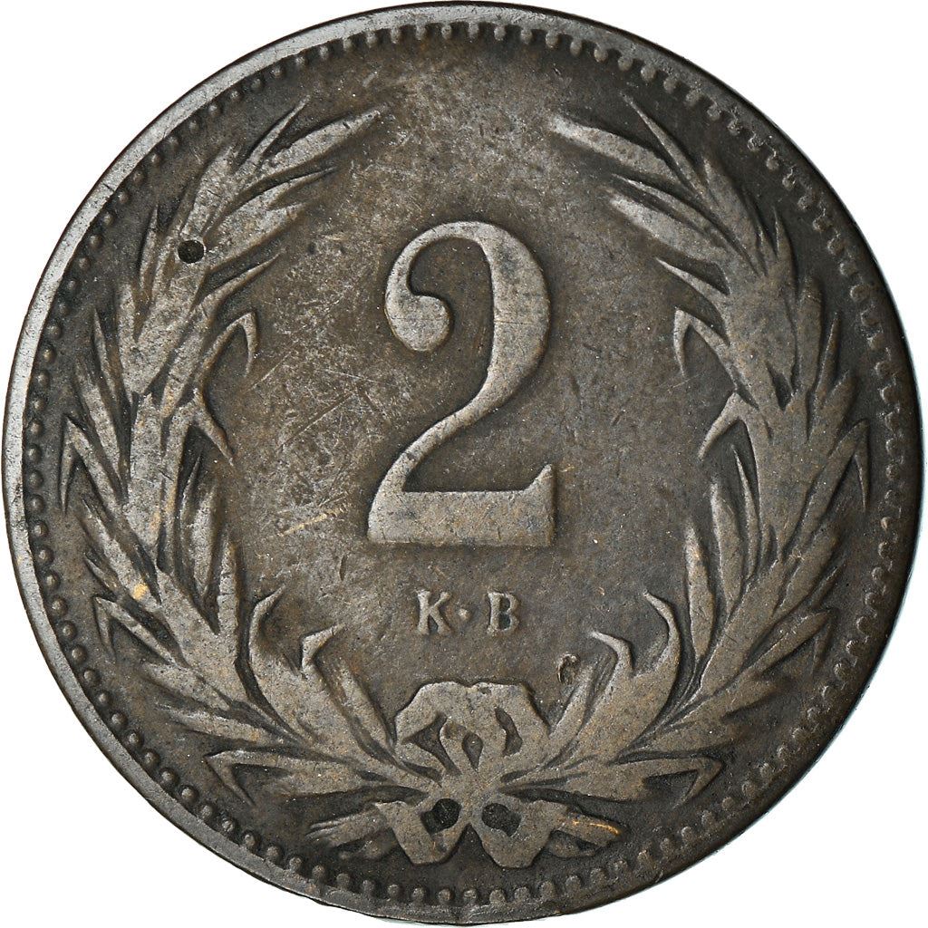 Hungary 2 Filler Coin | Franz Joseph I | Holy Crown | KM481 | 1892 - 1915