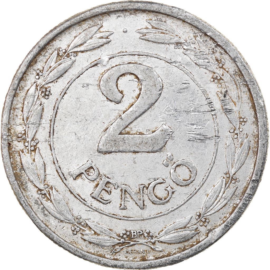 Hungary | 2 Pengo Coin | Miklos Horthy | KM522 | 1941 - 1943