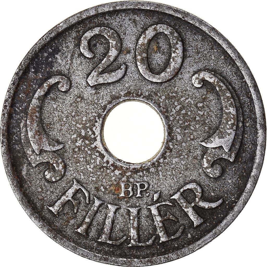 Hungary 20 Filler Coin | Miklos Horthy | Crown | KM520 | 1941 - 1944