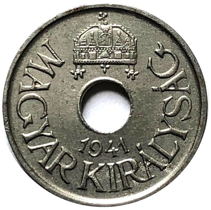 Hungary 20 Filler Coin | Miklos Horthy | Crown | KM520 | 1941 - 1944