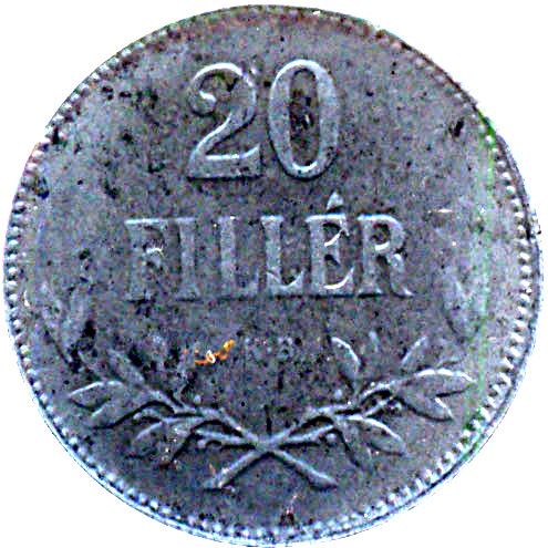 Hungary 20 Filler Coin | Saint Stephen Crown | KM498 | 1916 - 1922