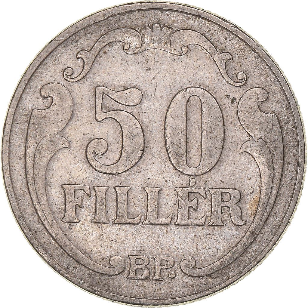 Hungary | 50 Filler Coin | Miklos Horthy | Sacred Crown | KM509 | 1926 - 1940