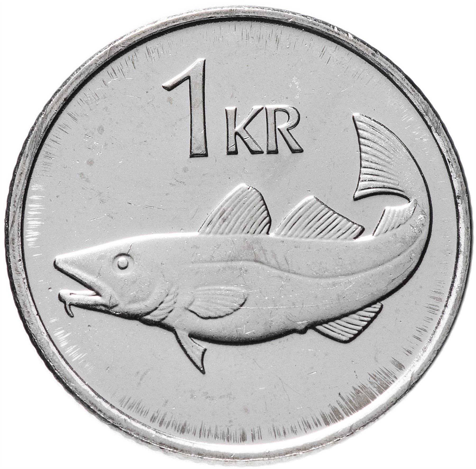 Iceland | 1 Krona | 100 Coins | Giant Bergrisi | Cod Fish | Nordic Giant | 1989 - 2011