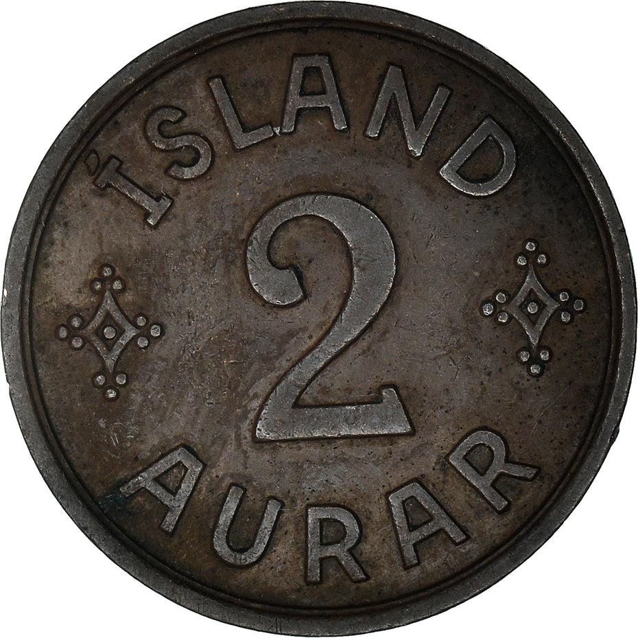 Iceland 2 Aurar Coin | Christian X | KM6 | 1926 - 1942