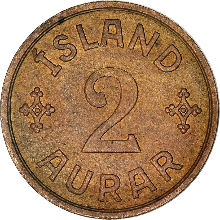 Iceland 2 Aurar Coin | Christian X | KM6 | 1926 - 1942