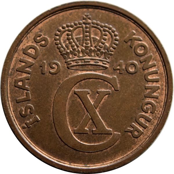 Iceland 5 Aurar Coin | Christian X | KM7 | 1926 - 1942