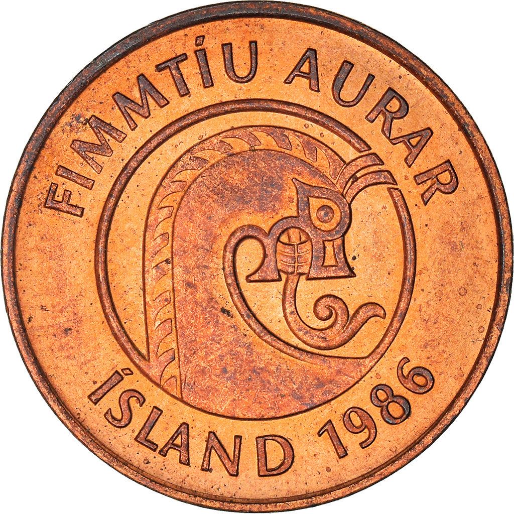 Iceland Coin Icelander 50 Aurar | Giant Bergrisi | Shrimp | KM26a | 1986