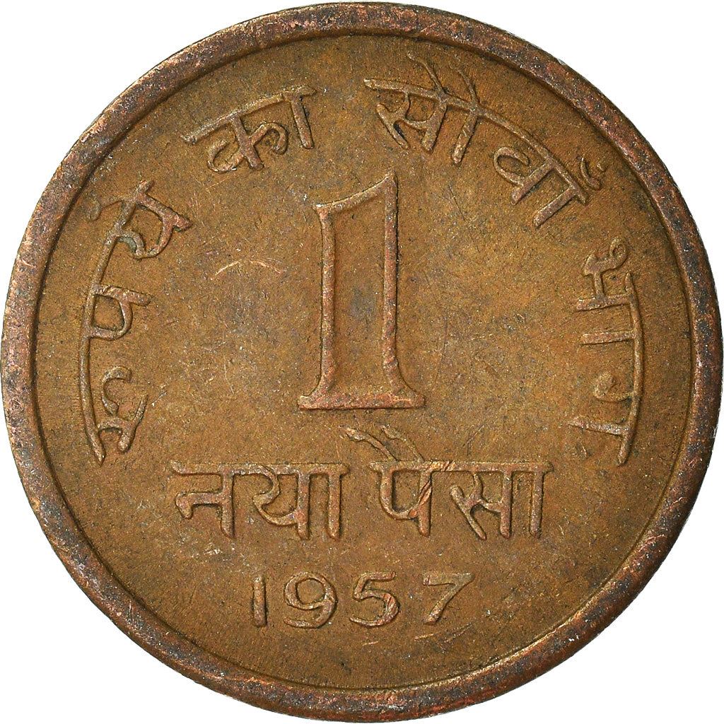 India | 1 Naya Paisa Coin | Ashoka lion | Km:8 | 1957 - 1961