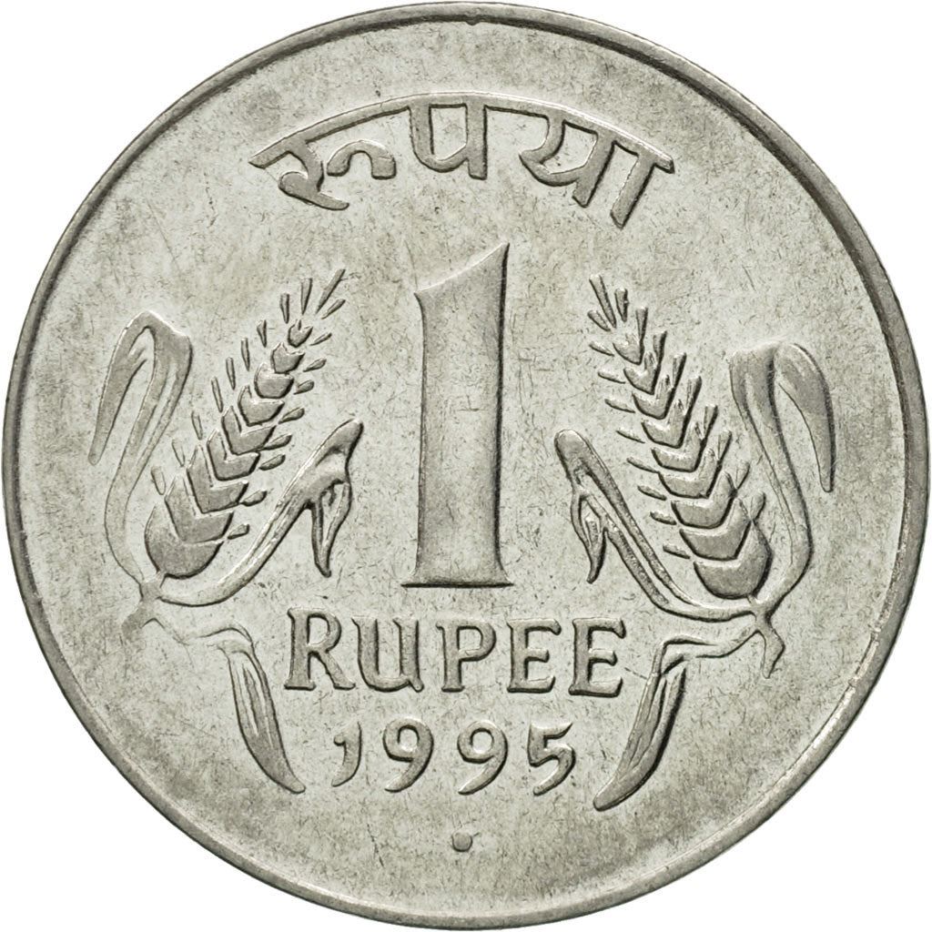 India | 1 Rupee Coin | Corn stalks | Km:92 | 1992 - 2004