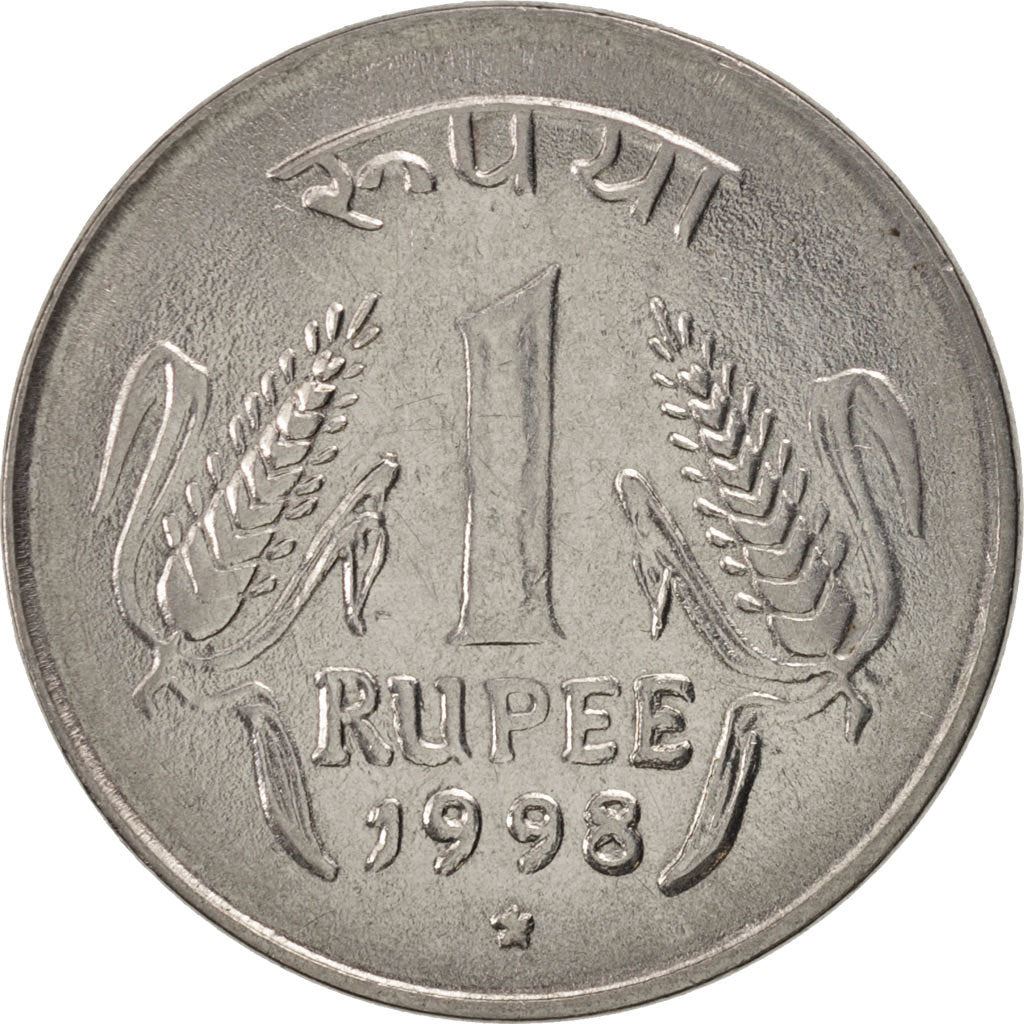 India | 1 Rupee Coin | Corn stalks | Km:92 | 1992 - 2004