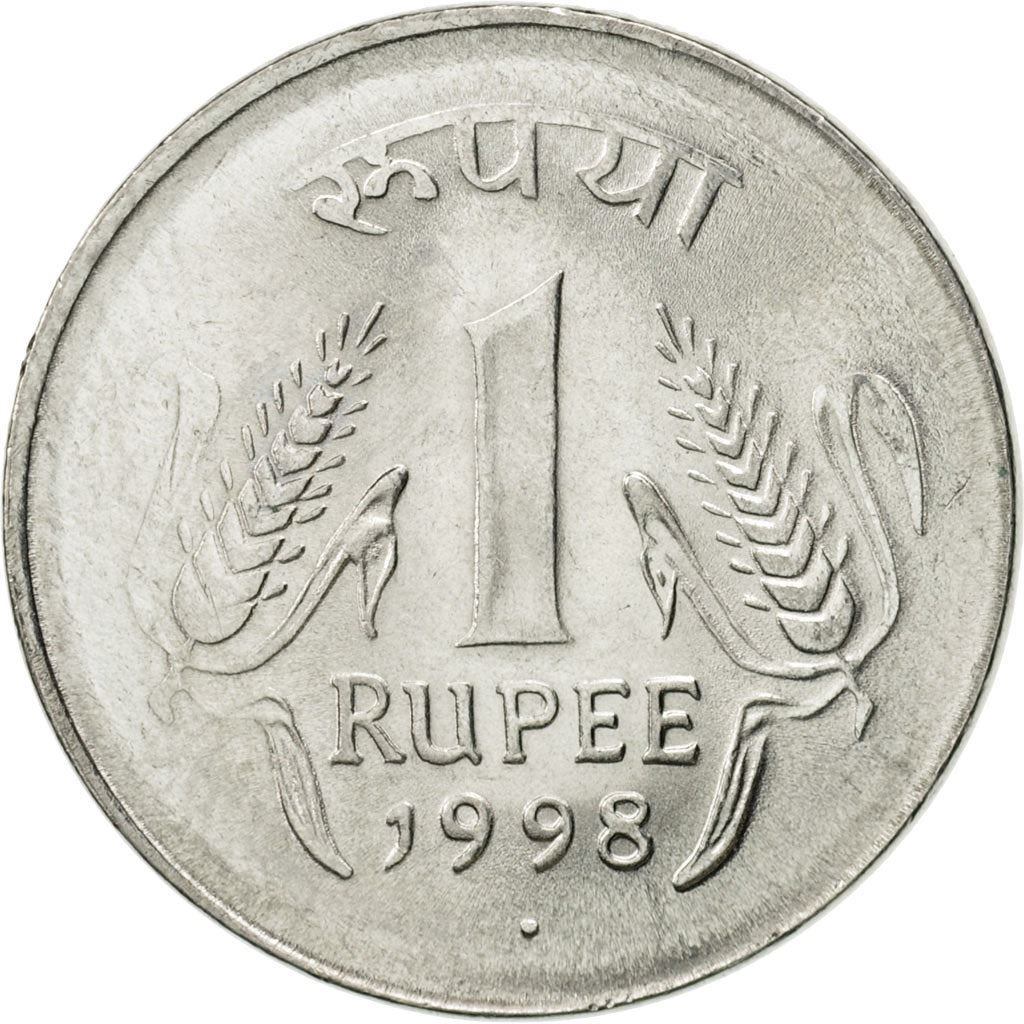 India | 1 Rupee Coin | Corn stalks | Km:92 | 1992 - 2004