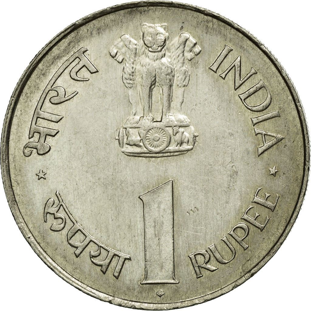 India | 1 Rupee Coin | Jawaharlal Nehru | Km:76 | 1964