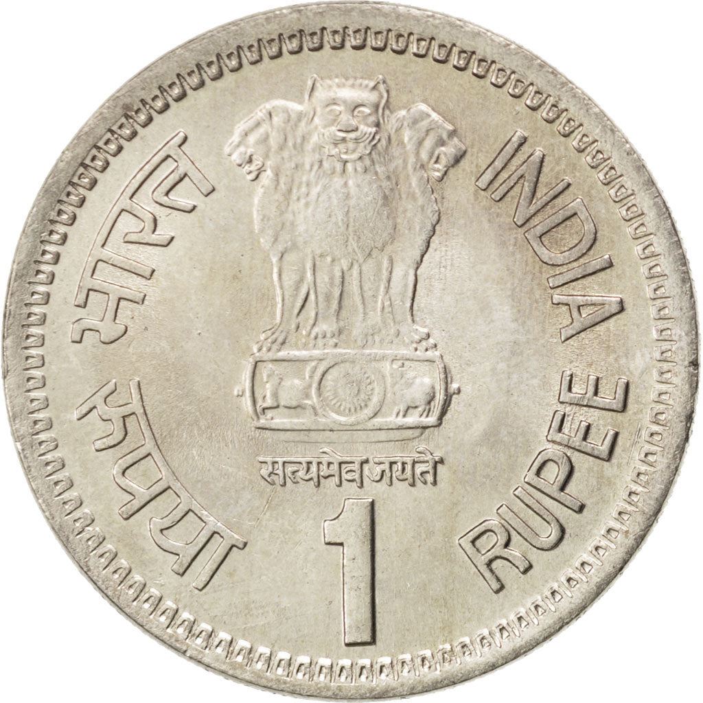 India | 1 Rupee Coin | Rajiv Gandhi | Km:89 | 1991