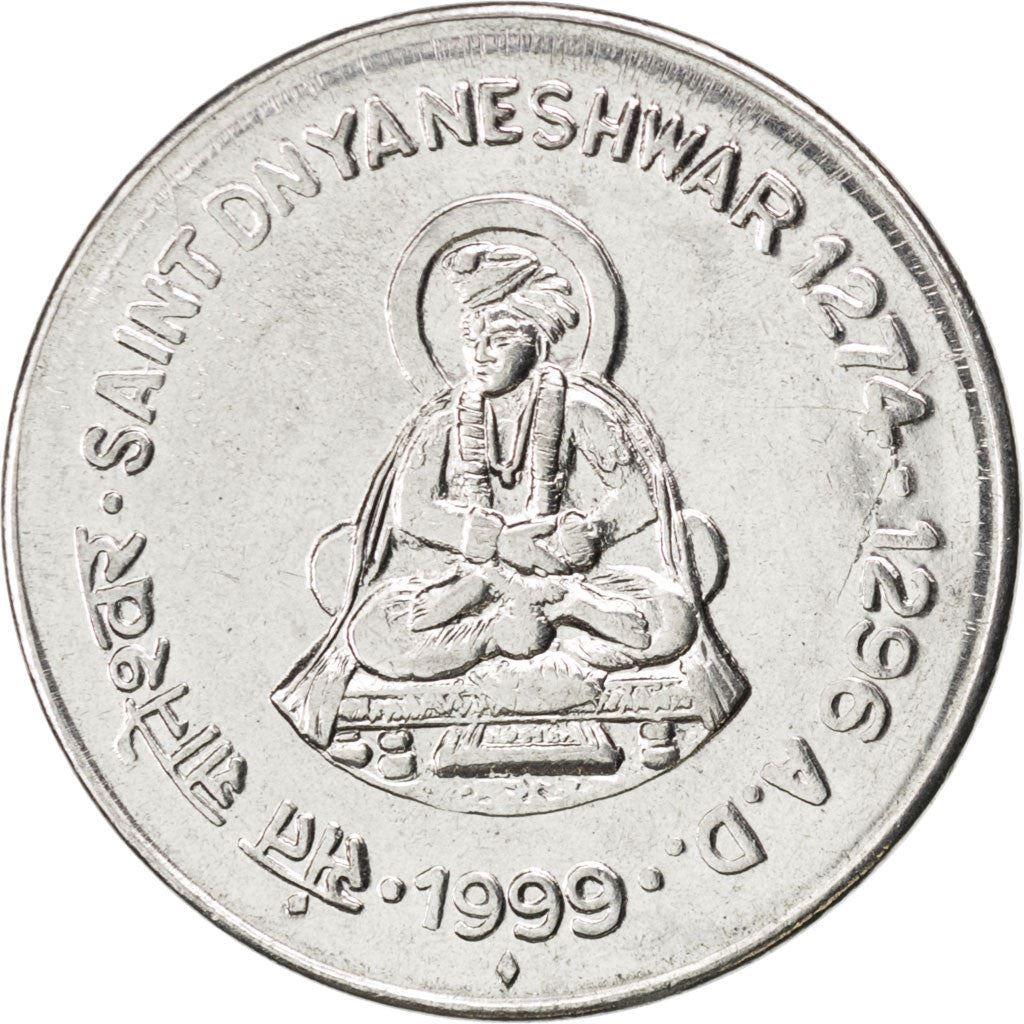 India | 1 Rupee Coin | Saint Dnyaneshwar | Km:295 | 1999