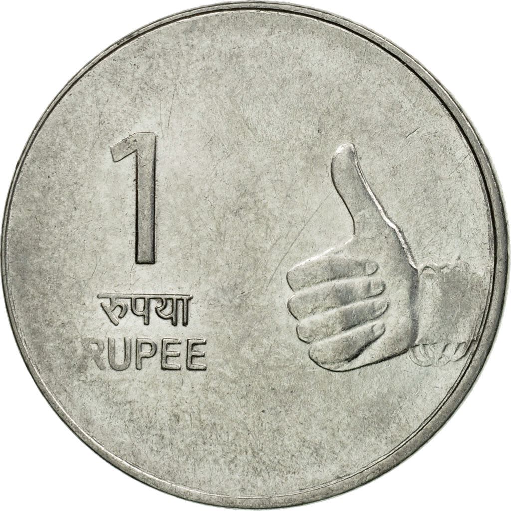 India | 1 Rupee Coin | Shikhara mudra | Km:331 | 2007 - 2011