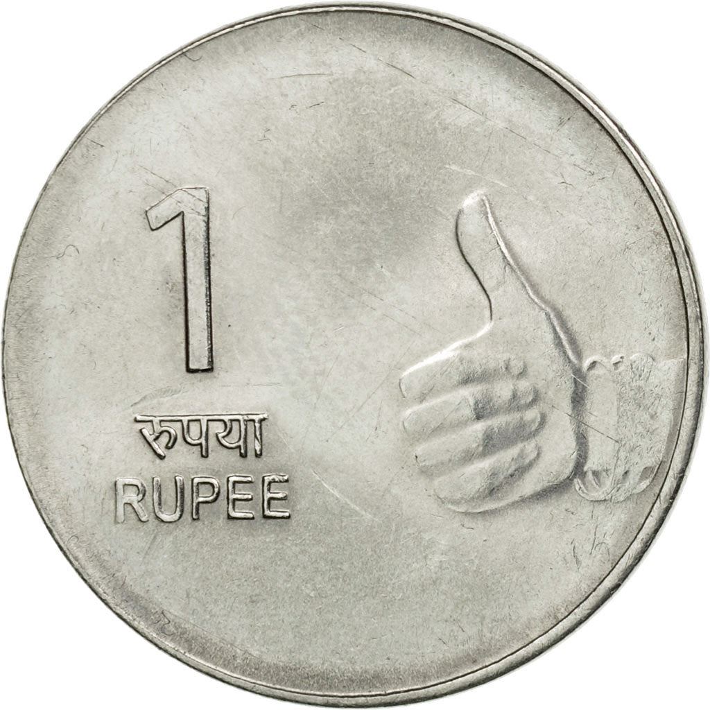 India | 1 Rupee Coin | Shikhara mudra | Km:331 | 2007 - 2011